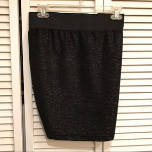 Black fold down mini skirt